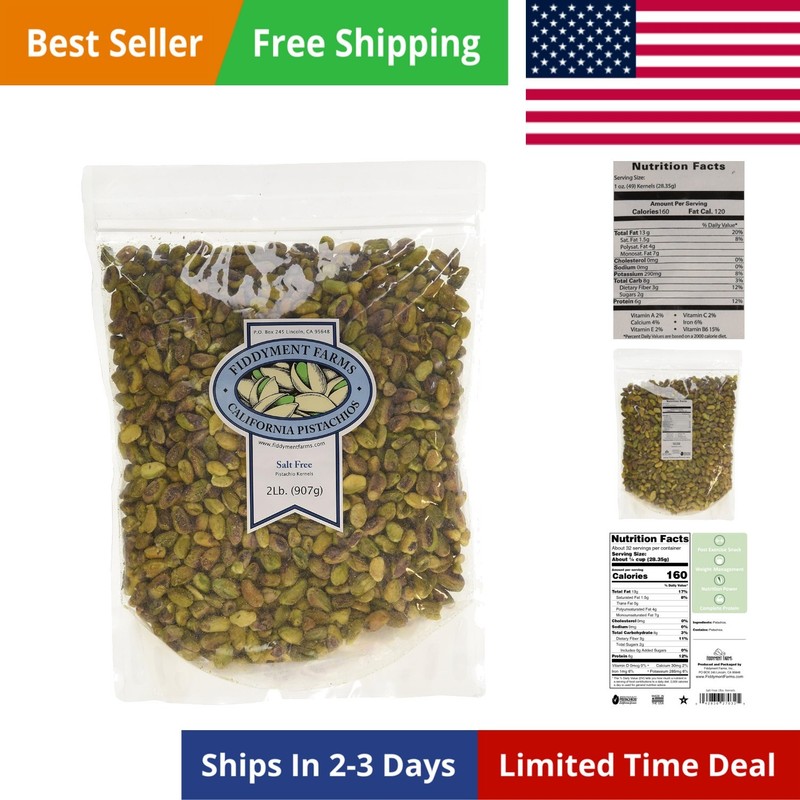 2lb Unsalted Pistachio Kernels
