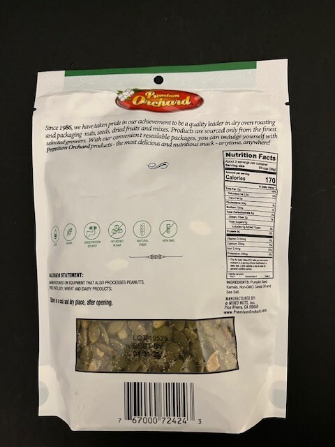 Premium Orchards PEPITAS Pumpkin Seed Kernels Roasted with Sea Salt- VEGAN/KETO gallery