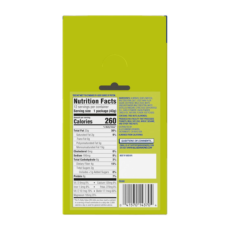 Blue Diamond Almonds, Spicy Dill Pickle Flavored Snack Nuts, Single Serve Bags ( gallery