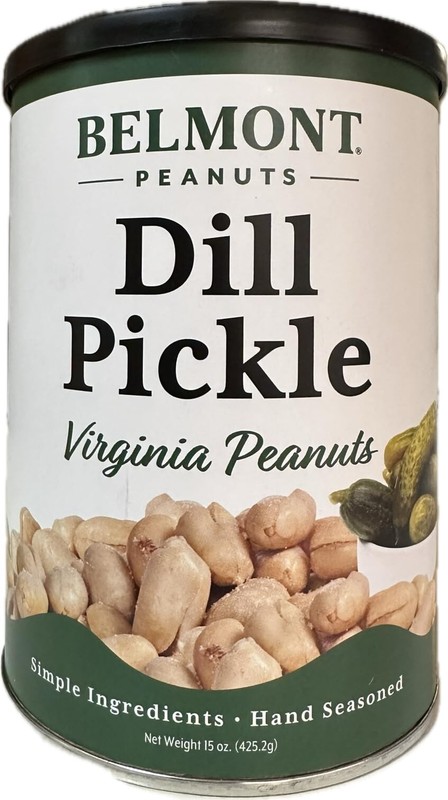Belmont Dill Pickle Flavor Gourmet Virginia Peanuts (15 oz Tin)