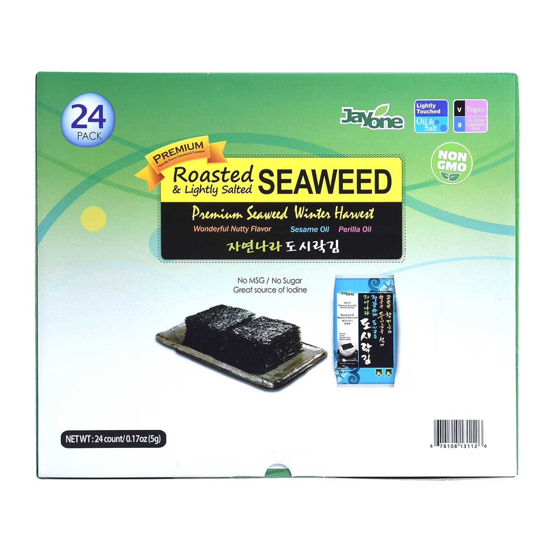Jayone Roasted & Lightly Salted Seaweed, 0.17 oz., 24 pk gallery
