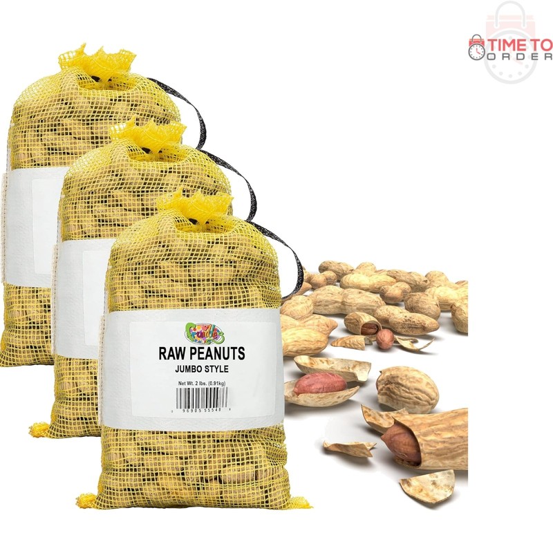Peanuts Raw In-Shell 2lb Pack for Boiling Squirrels Wildlife Birds 3-Pack