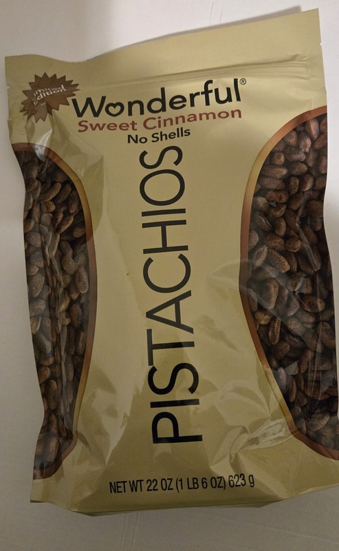 Wonderful Pistachios Sweet Cinnamon Limited Edition No Shells 22 Oz Exp 09/2026