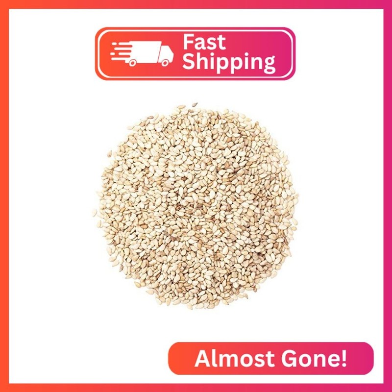 Hulled Sesame Seeds, 8 Ounces — Non-GMO Verified, Whole Raw White Sesame Seeds, gallery