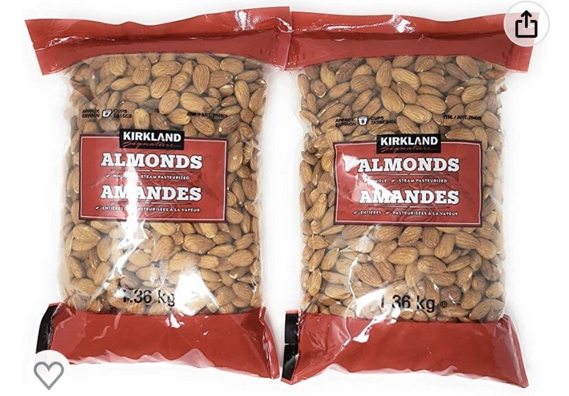 Kirkland Signature Supreme Whole Almonds, 2 Pack (3 Pounds)