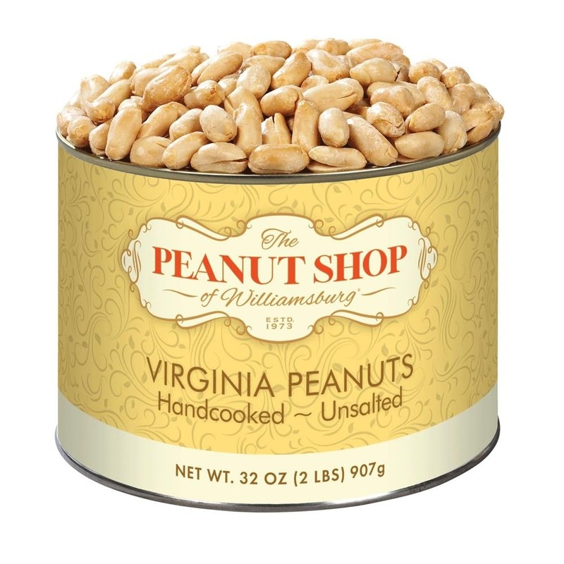 The Peanut Shop of Williamsburg Unsalted Virginia Peanuts, Non-Gmo Handcooked Sa