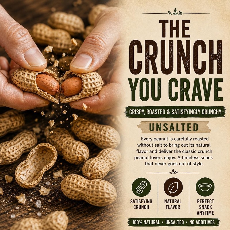 Roasted Unsalted Peanuts 2 LB Bulk Whole Natural Snack Healthy Portable gallery