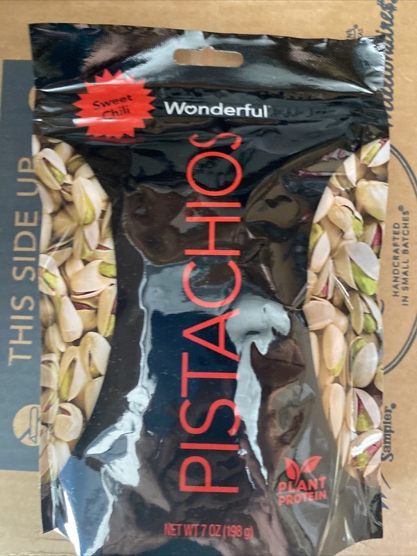 3 pack - Wonderful Pistachios, Sweet Chili Flavored, Non-GMO, 7 oz BB 6/8/23