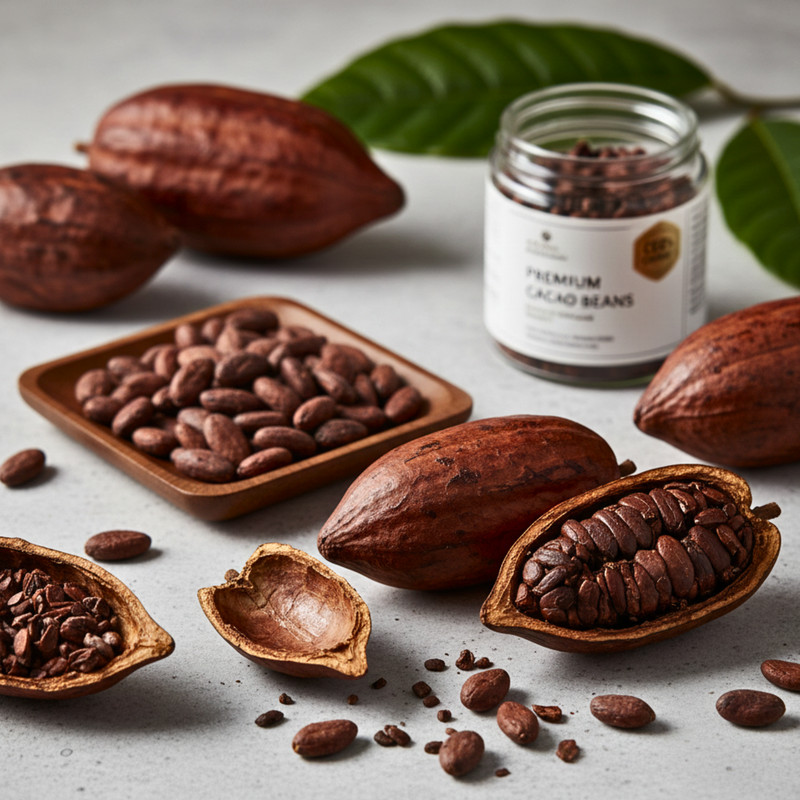 Raw Whole Brown Cocoa Beans | Natural Product | Cocoa Beans | Superfood for R... gallery