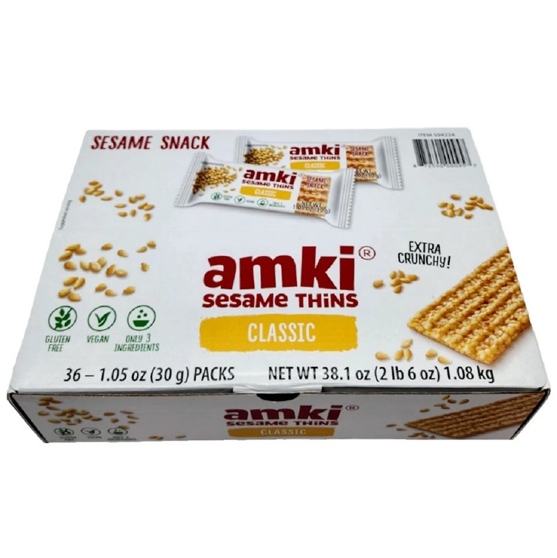 Amki Sesame Thins Classic, 36 x 1.05oz (30g) Packs-Free Shipping-Expiration 2027 gallery