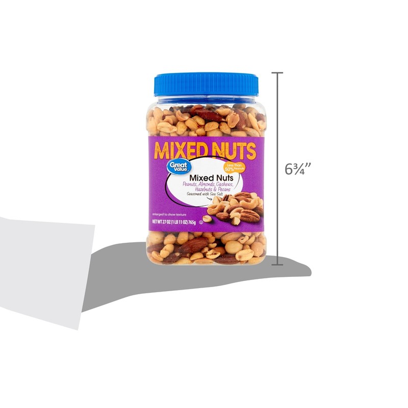 New Great Value Mixed Nuts with Peanuts, 27 oz Free Shipping gallery