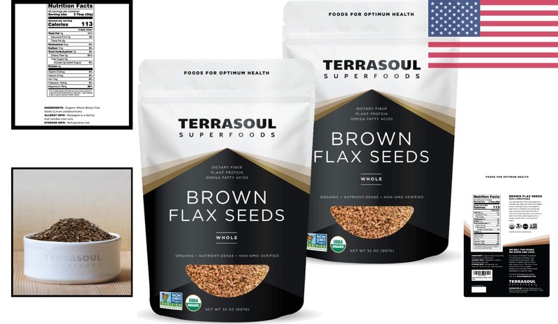 USDA Organic Brown Flax Seeds 4 Lbs 2 Pack Raw Gluten-Free gallery