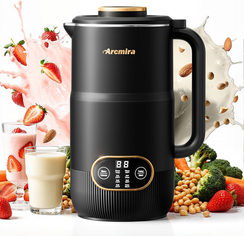 Maquina de leche vegetal con ocho cuchillas y funcion de limpieza automatica si