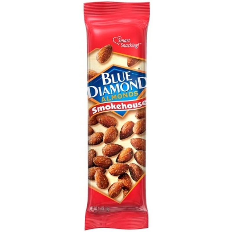 6x Blue Diamond Almonds Smokehouse Smoked Flavor Nut Snack Bulk Bag Pack 1.5oz