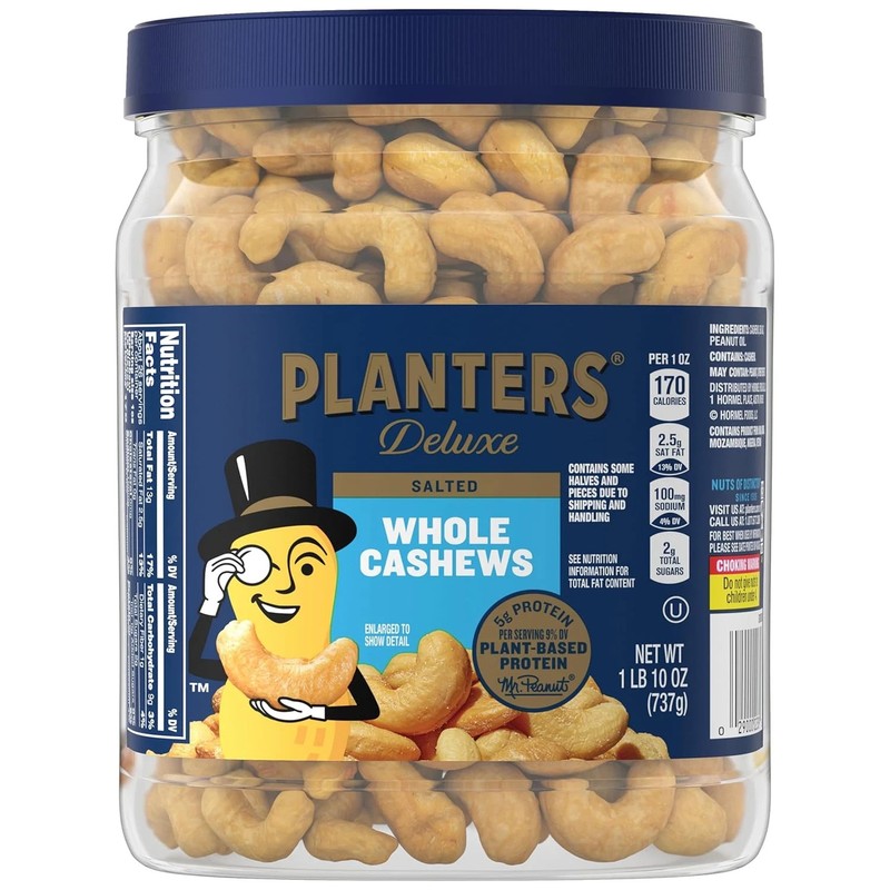 Fancy Whole Cashews with Sea Salt, 26 Ounces ( Pack of 1) Resealable Jar – Made