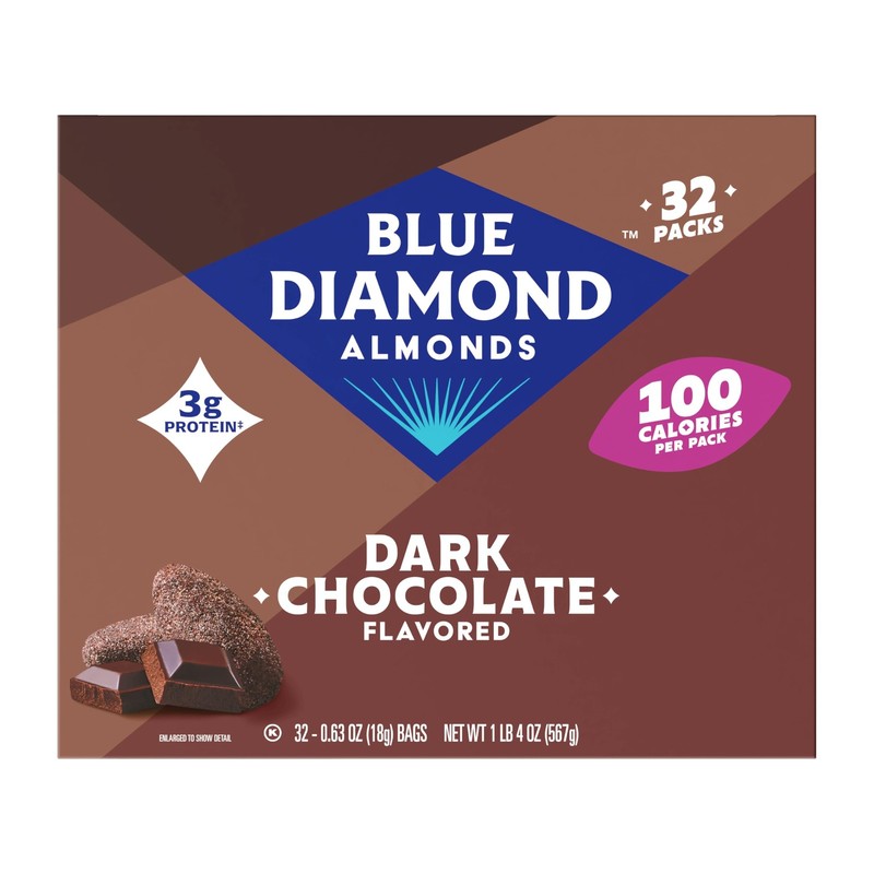 Blue Diamond Almonds Dark Chocolate Cocoa Dusted Snack Nuts perfect for On-the-g