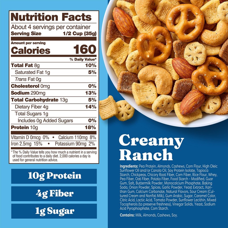 Protein Snack Mix with Cheese Crisps | 10g Protein, 1g Sugar per Serving | Go... gallery