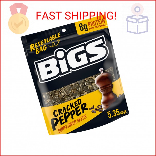 BIGS Sunflower Seeds, Cracked Pepper Flavor, 5.35 oz.