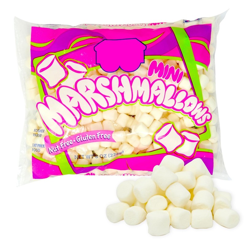 Mini Marshmallows - Pack of 2 Bags (1 lb Total), White & 16 ounces, WHITE