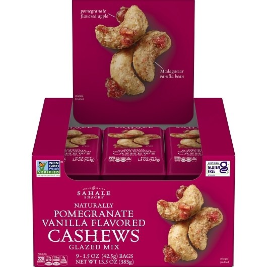 Sahale Snacks Naturally Pomegranate Vanilla Flavored Cashews Glazed Mix, 1.5 Oun gallery