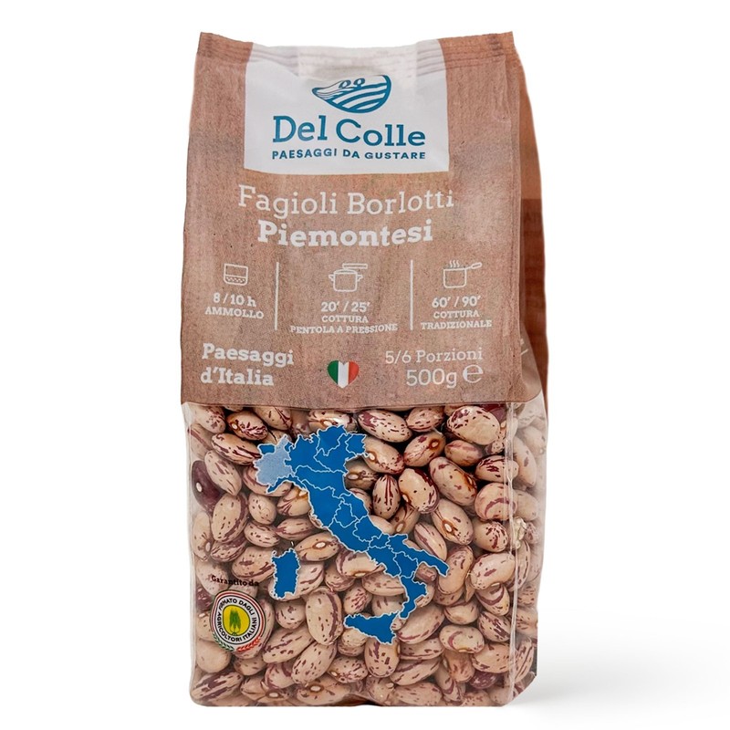 Del Colle Piemonte Cranberry Beans, 1.1 LB (500 g) – Sproutable, Vegan, Kosher