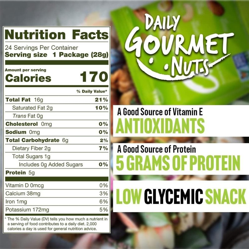 Keto-Friendly Mixed Nuts Snack Packs - 24 Pack gallery