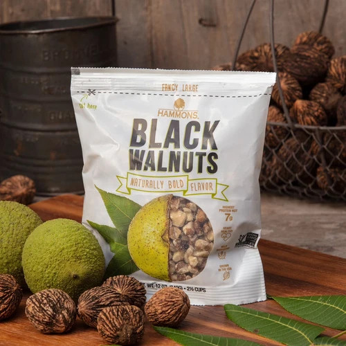 Hammons Hand Harvested Black Walnuts Large Pieces 12 oz. New