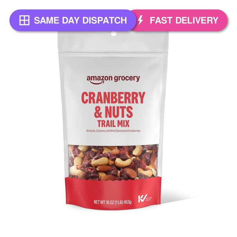 Amazon Grocery, Cranberry & Nuts, Trail Mix, 16 Oz Previously Happy Belly,...