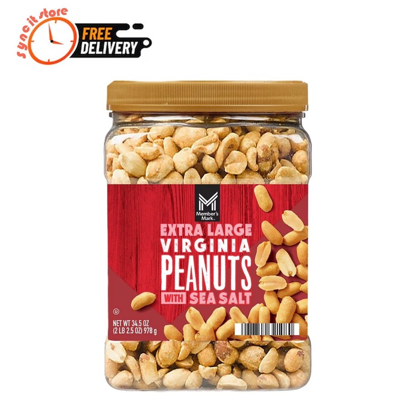 Member’s Mark Extra Large Virginia Peanuts, 34.5 oz Roasted Salted with Sea Salt