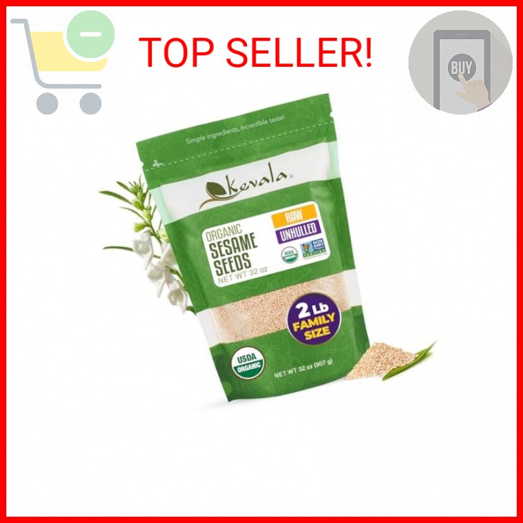 Kevala Raw Sesame Seeds Unhulled - Crunchy Seasoning with a Nutty Flavor for Hea gallery