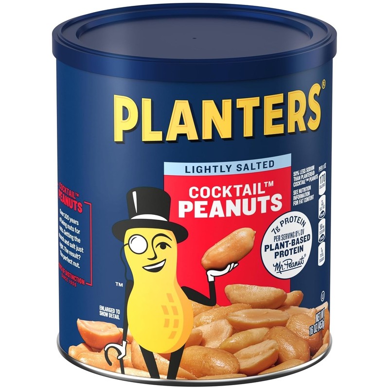 Indulge in 16 Oz Dry Roasted Peanuts - Lightly Salted Plant-Based Snack Jar gallery