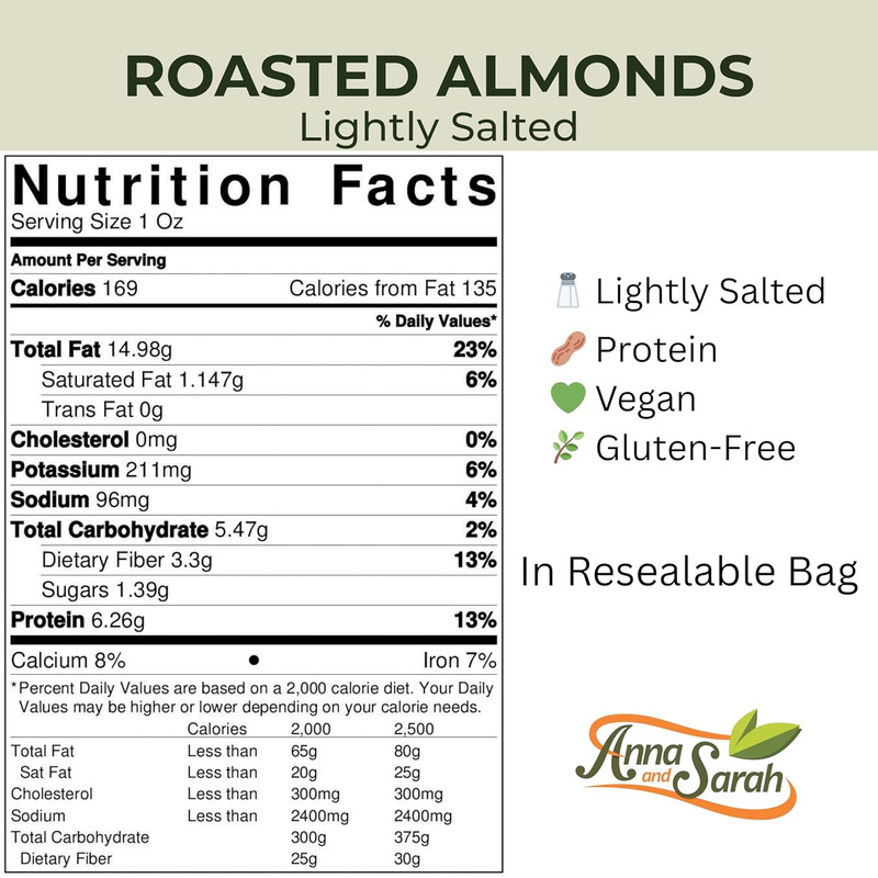Roasted and Salted Almonds in Resealable Bag 16 Oz gallery