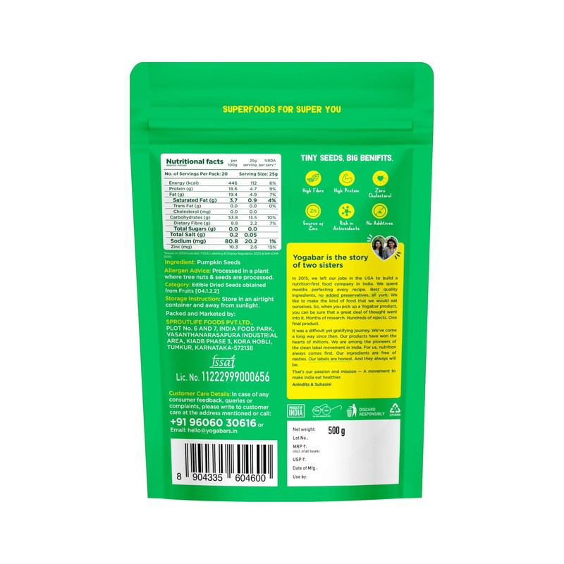 Yogabar Chia & Pumpkin Seeds Combo 1kg | Superfood Snack | Buy 1 Get 1 Free gallery