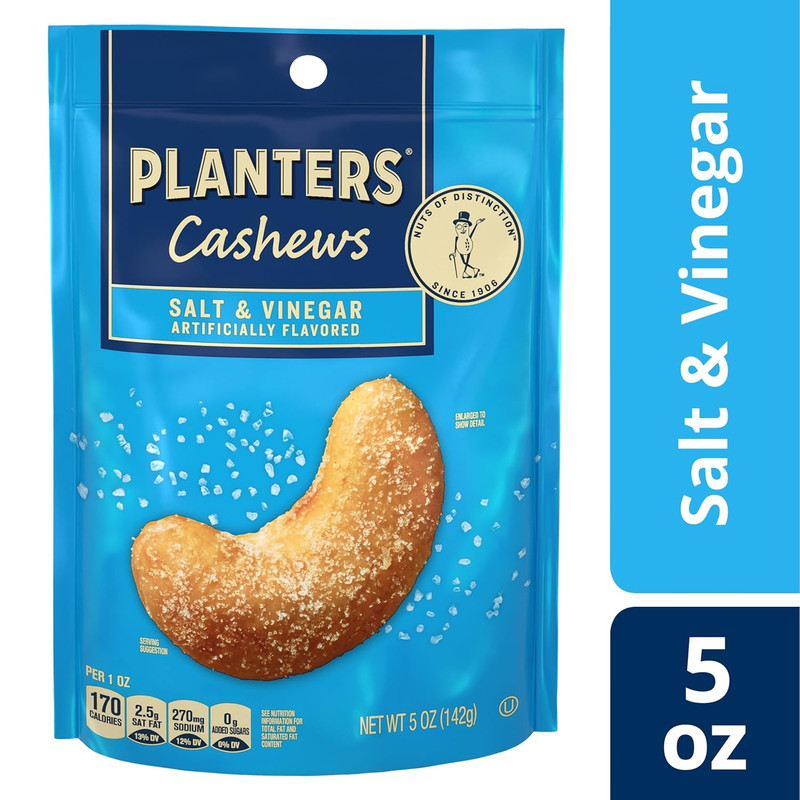 PLANTERS Cashews Salt & Vinegar Trail Mix Snack Pack Party Mix 5 oz Bag 1 Pack gallery