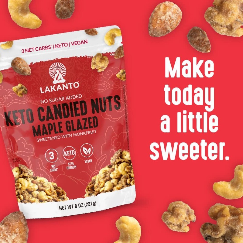 Lakanto Candied Nuts Maple Glazed - No Sugar Added, Sweetened with Monk Fruit... gallery