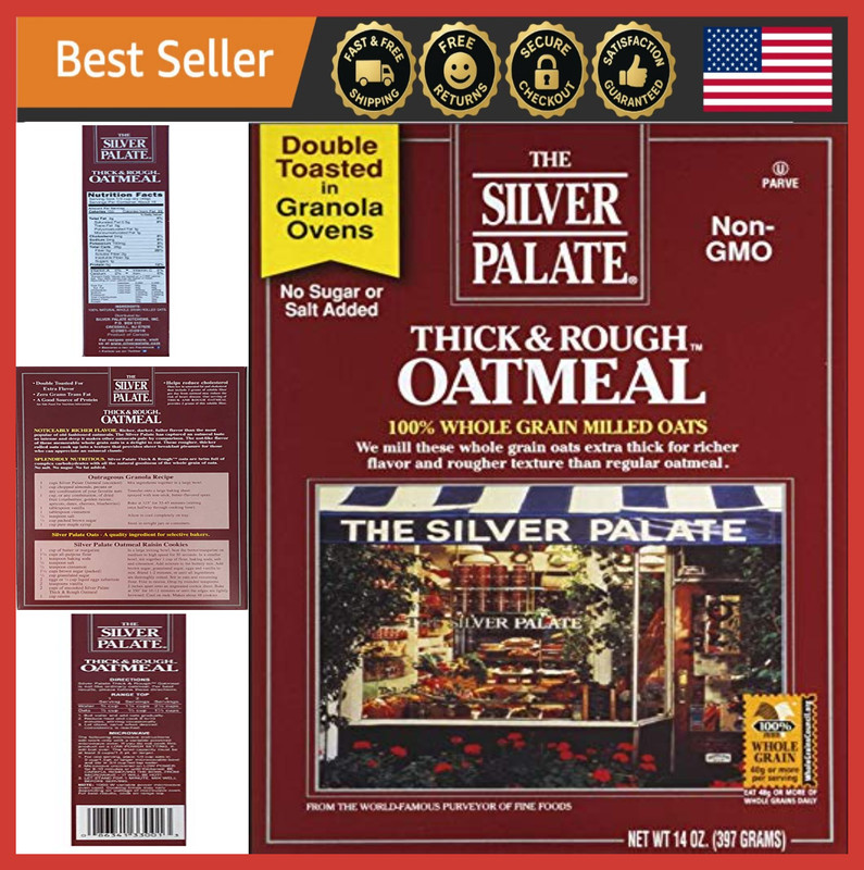 Hearty Thick & Rough Oatmeal 14oz Box, Pack of 4 - Whole Grain Breakfast