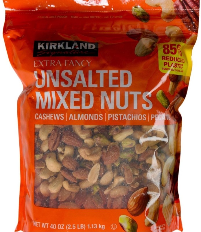 Kirkland Signature Extra Fancy Unsalted Mixed Nuts Cashews Pistachios, 40 Ounce