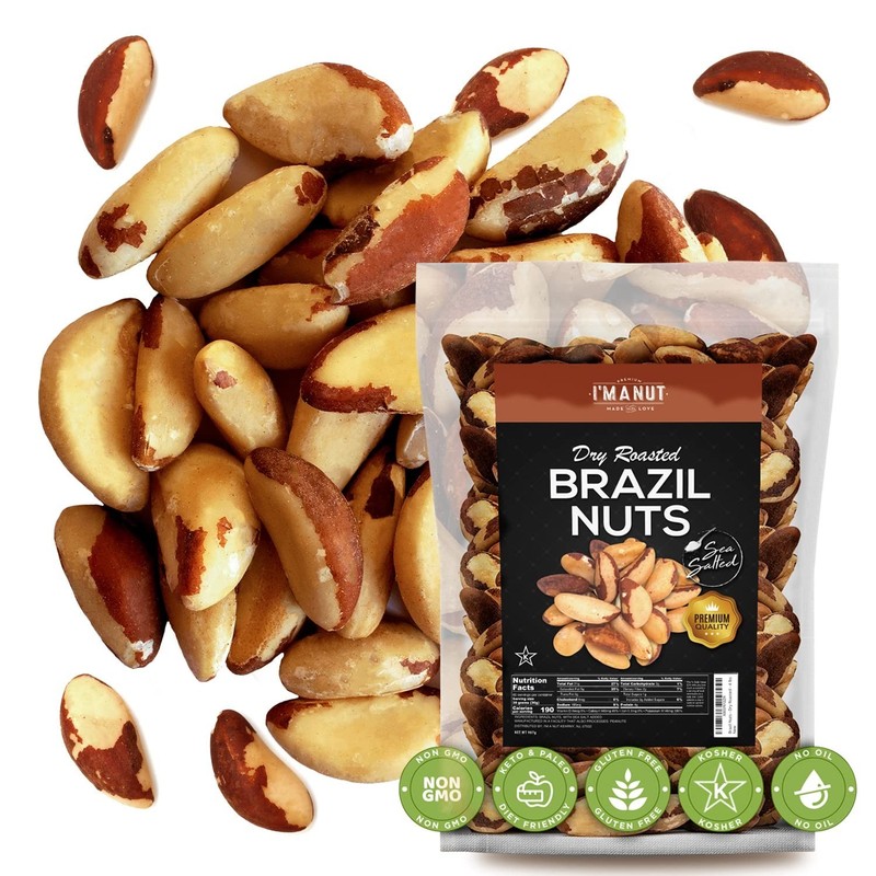 Premium Wild Harvested Dry Roasted Brazil Nuts – Sea Salt, 4 lb, Non-GMO, Gluten