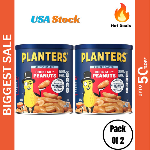 Dry Roasted Peanuts 16 Oz 2 Pack Lightly Salted Plant Based Protein Snack Jar