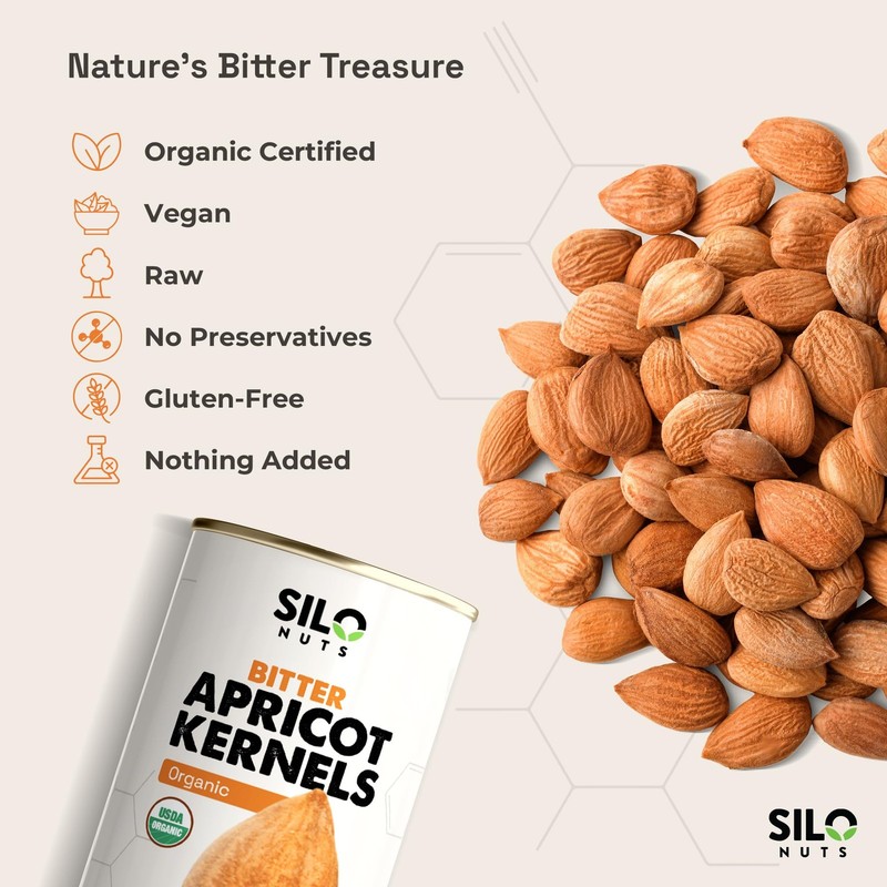 Organic Bitter Apricot Kernels - 16 oz Certified Organic Bitter Apricot Seeds gallery