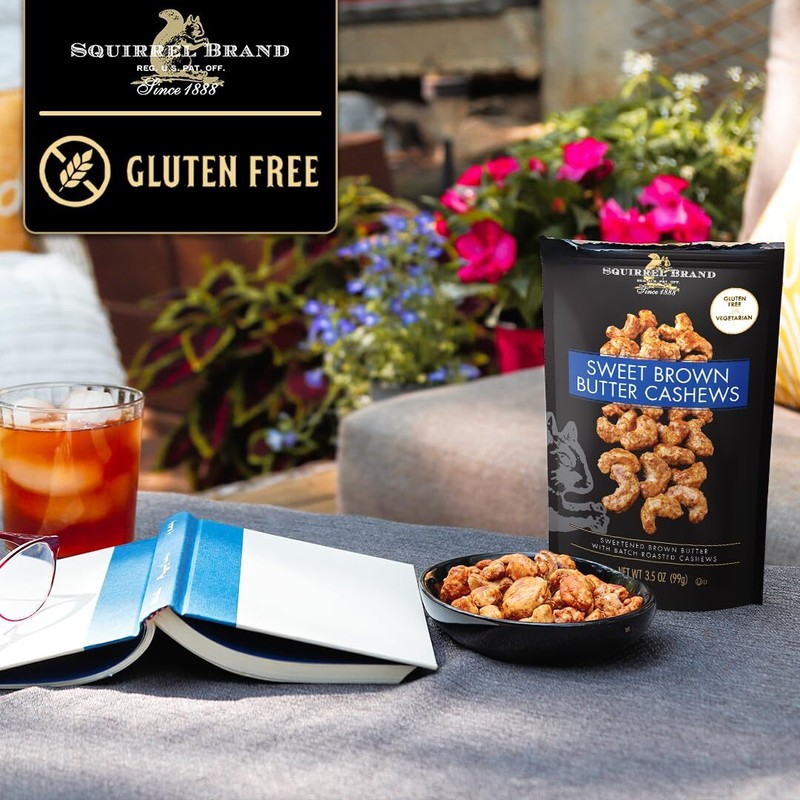 Squirrel Brand Sweet Brown Butter Cashews, 3.5 Ounces Gluten Free, Vegetarian gallery