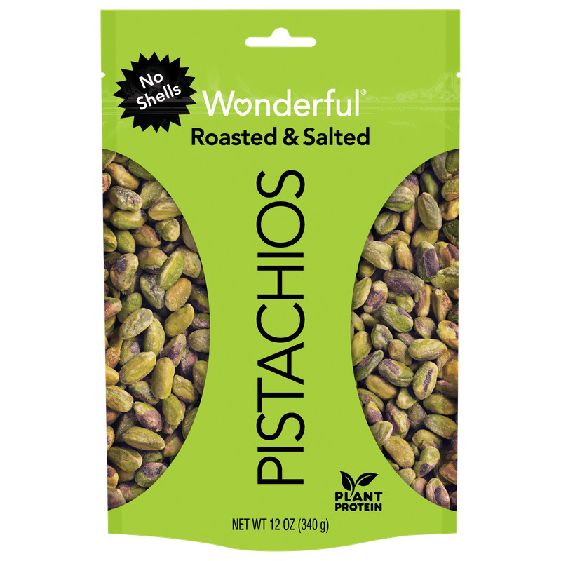 Wonderful Pistachios, No Shells Roasted & Salted Nuts, 12 Ounce Bag gallery