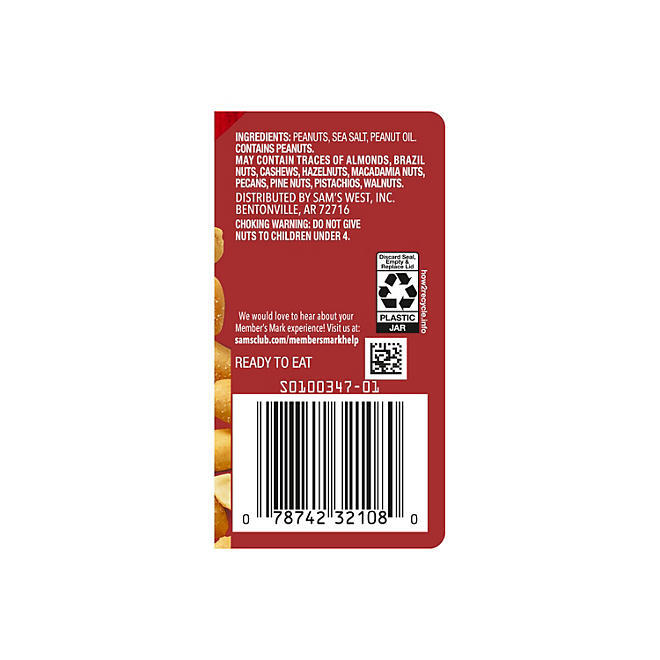 Member's Mark Extra Large Virginia Peanuts, 34.5 oz. FREE SHIPPING gallery