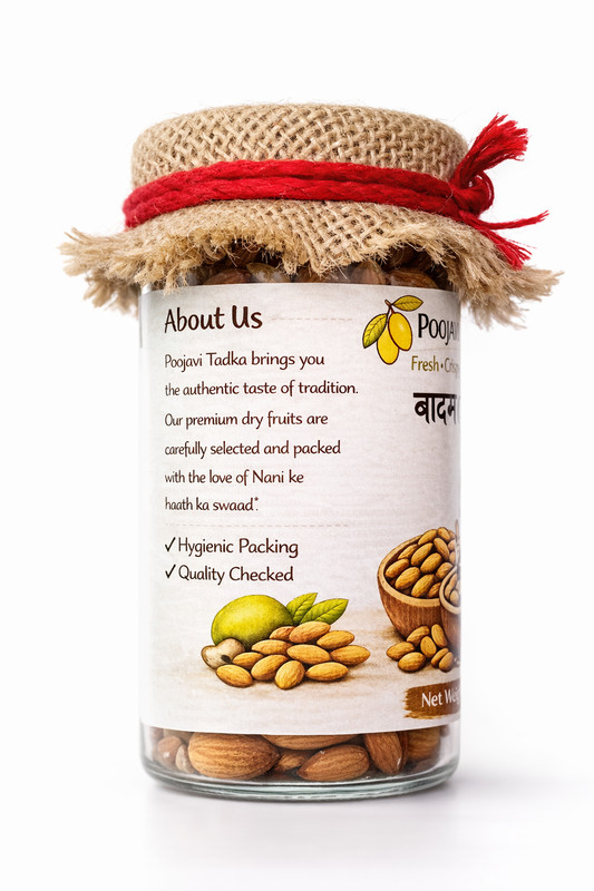 POOJAVI TADKA Premium Almonds 100g | Fresh & Crunchy Badam Dry Fruits | Healthy gallery
