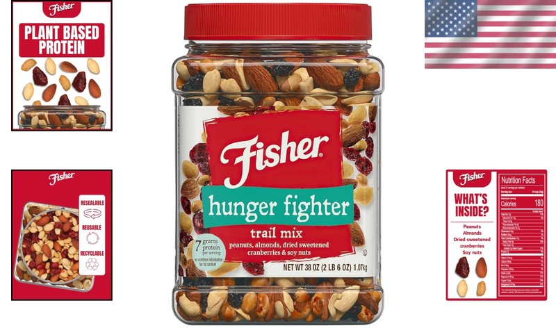 Hunger Fighter Trail Mix 38oz Canister: Peanuts, Almonds, Cranberries, Soy gallery