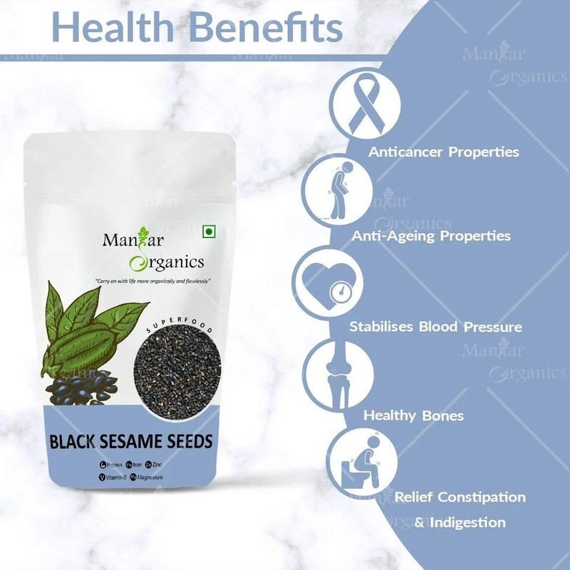 ManHar Organics Black Sesame Seeds 1000gm gallery
