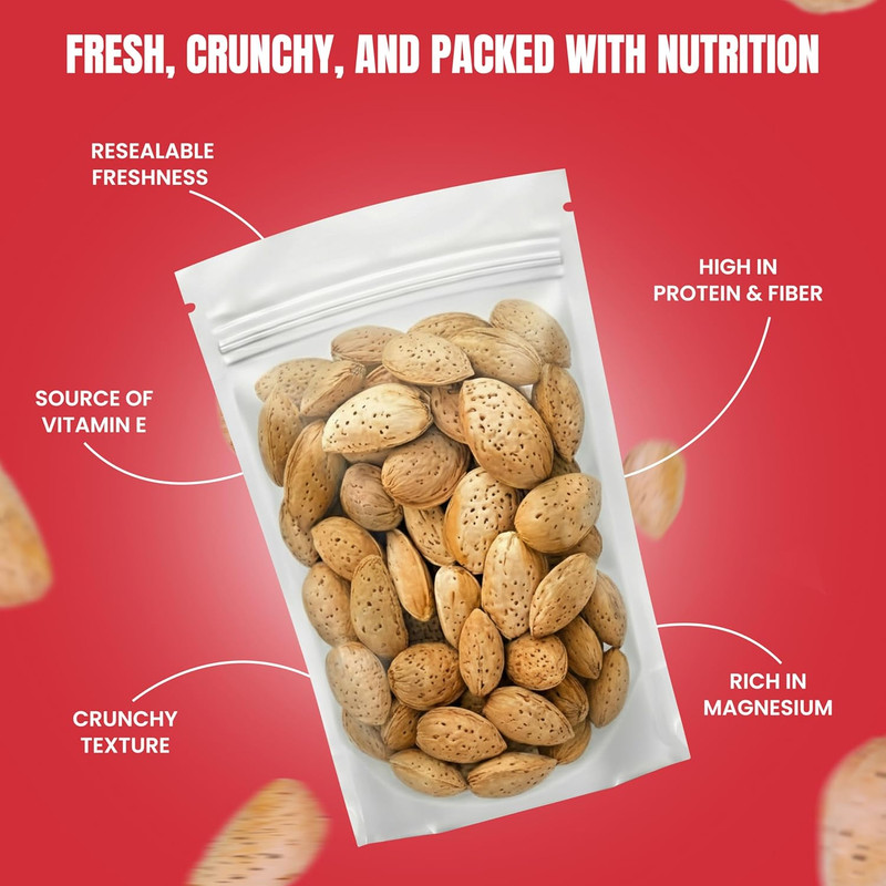 Jumbo California Almonds in Shell – 5 Lbs (80Oz) Premium Quality Kosher Raw Almo gallery