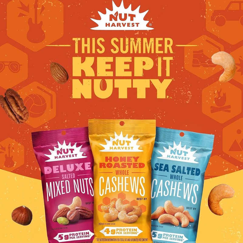 Nut Harvest Sea Salted Whole Cashews 2.25 Ounce Pack of 16 gallery