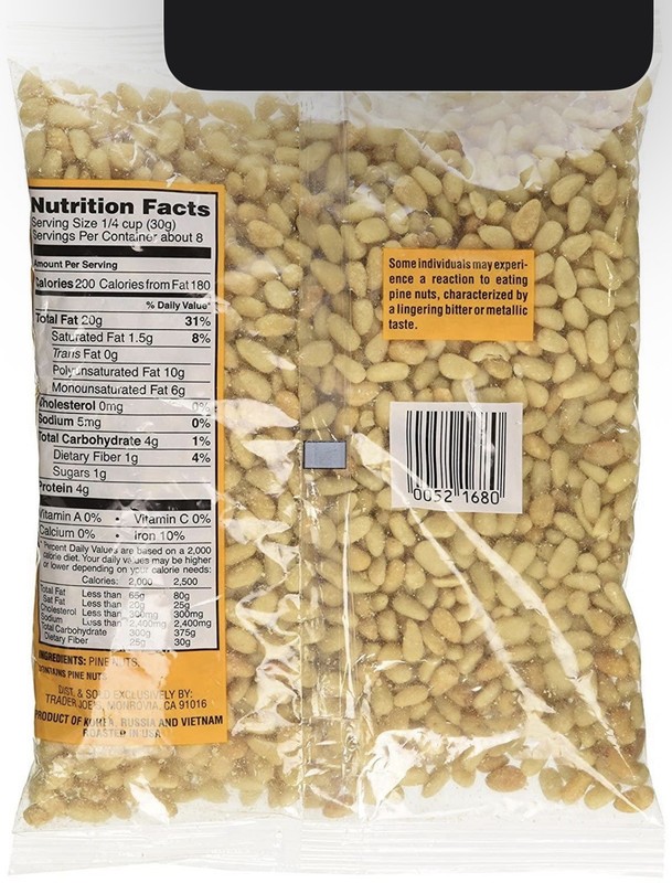 2 Packs New Trader Joe's Unroasted & Unsalted Pignolias Pine Nuts 8oz Each X 2 gallery