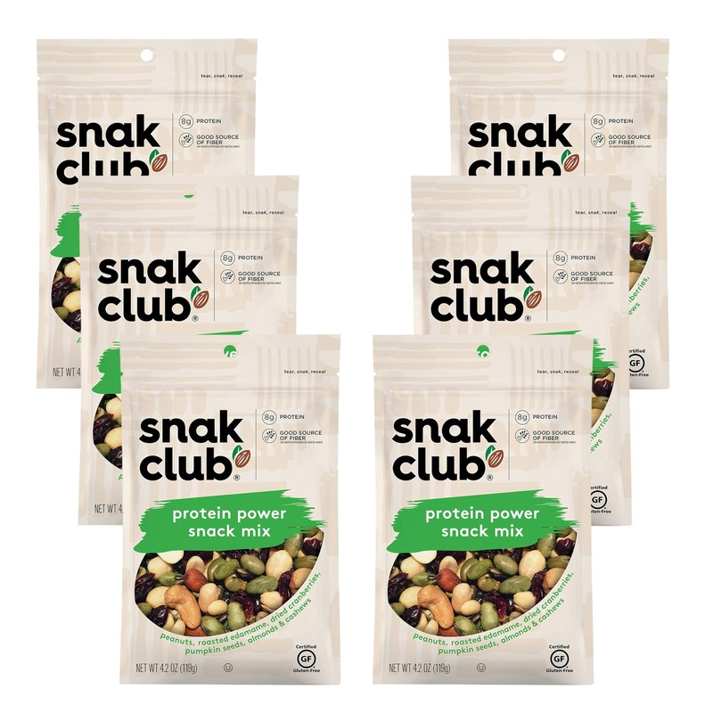 Protein Power Snack Mix with Peanuts, Roasted Edamame, Dried Cranberries, Pum...